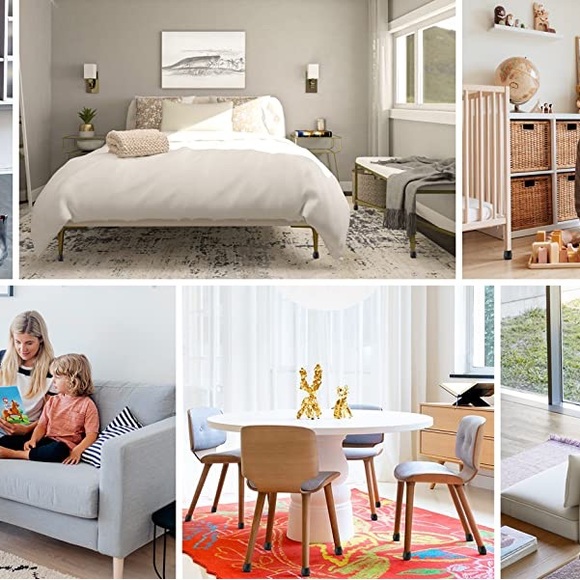 16 Furniture Chair Leg Floor Protectors Sliders + 2 Self-Adhesive Felt Sheets - Picture 8 of 15